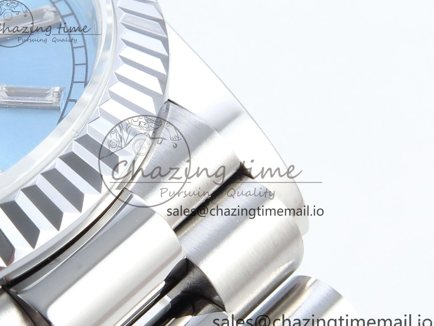 MiroTime 0404 Day Date 36 YG 128236 KF 1:1 Best Edition Ice Blue Crystal Dial on President Bracelet A2836 (Gain Weight) Modern 500